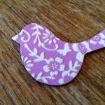 Quirky Bird Brooch In Lilac